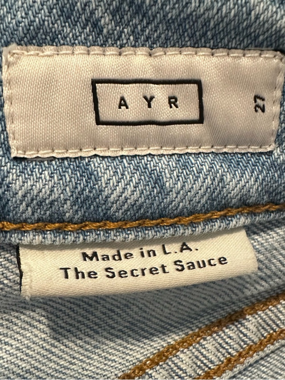 AYR The Secret Sauce Jeans in Hero Baby Light Wash Straight Size 27 R Regular - Picture 8 of 10